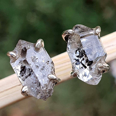 Herkimer Diamond 925 Sterling Silver Stud Prong Setting Earrings For Women Handmade Jewelry - By Inishacreation
