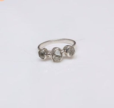 Herkimer Diamond Rough Handmade Raw Stone Ring - By Inishacreation