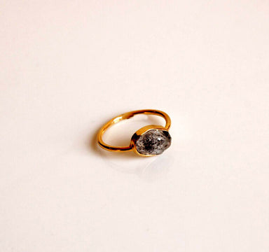 Herkimer Diamond Rough Promise Ring Handmade Jewelry - By Inishacreation