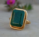 Indian Emerald 925 Sterling Silver Baguette Shape Gemstone Ring - By Inishacreation