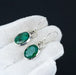 Indian Emerald 925 Sterling Silver Oval Shape Gemstone Drop Dangle Earrings Jewelry For Girls - By Aayesha Craft