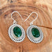 Indian Emerald Fine 925 Sterling Silver Handmade Earrings For Her Green Gemstone Jewelry - By Inishacreation