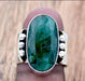 Indian Emerald Handmade 925 Sterling Silver Oval Gemstone Wide Band Ring - By Inishacreation
