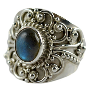 Labradorite 925 Solid Sterling Silver Handmade Statement Ring Size 3 - 13 Us - By Navyacraft