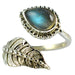 Labradorite 925 Solid Sterling Silver Leaf Ring Size 3 - 13 Us - By Navyacraft