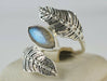 Labradorite Silver Dual Leaf Ring Blue Fire 925 Sterling Handmade Jewelry - By Navyacraft