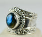 Labradorite Silver Ring Blue Fire 925 Sterling Handmade Jewelry - By Navyacraft