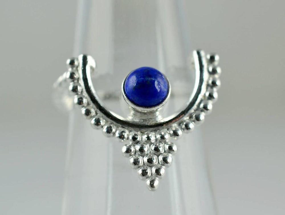 Lapis Lazuli 925 Solid Sterling Silver Handmade Designer Midi Ring - By Navyacraft