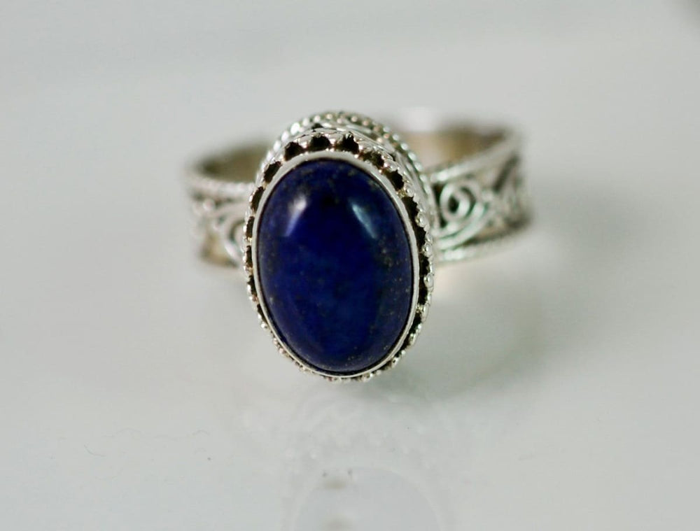 Lapis Lazuli 925 Solid Sterling Silver Handmade Ring - By Navyacraft