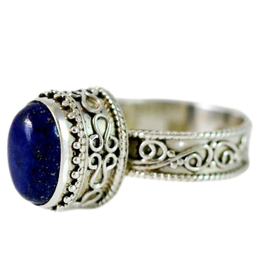 Lapis Lazuli 925 Solid Sterling Silver Handmade Ring - By Navyacraft