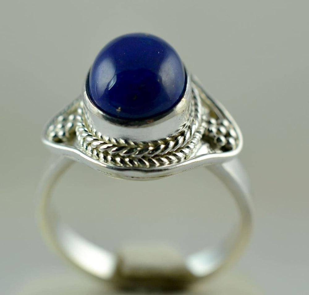 Lapis Lazuli 925 Solid Sterling Silver Ring Handmade Women - By Navyacraft