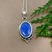 Lapis Lazuli 925 Sterling Silver Blue Pear Handmade Gemstone Pendant - By Aayesha Craft