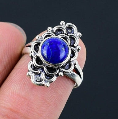 Lapis Lazuli Handmade 925 Sterling Silver Ring - By Aayesha Craft