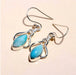 Larimar Gemstone Dangle 925 Sterling Silver Earrings - By Advait Craft