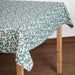 Modern Retro – Aqua Green Cotton Table Cloth With Leaf Print - By Vliving