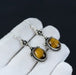 Natural Amazing Tiger Eye Gemstone 925 Sterling Silver Handmade Earrings - By Advait Craft