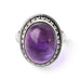 Natural Amethyst Gemstone 925 Sterling Silver Handmade Ring - By Advait Craft
