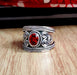 Natural Garnet 925 Sterling Silver Designer Handmade Ring - By Advait Craft