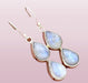 Natural Rainbow Moonstone 925 Sterling Silver Dangle Earrings - By Aayesha Craft
