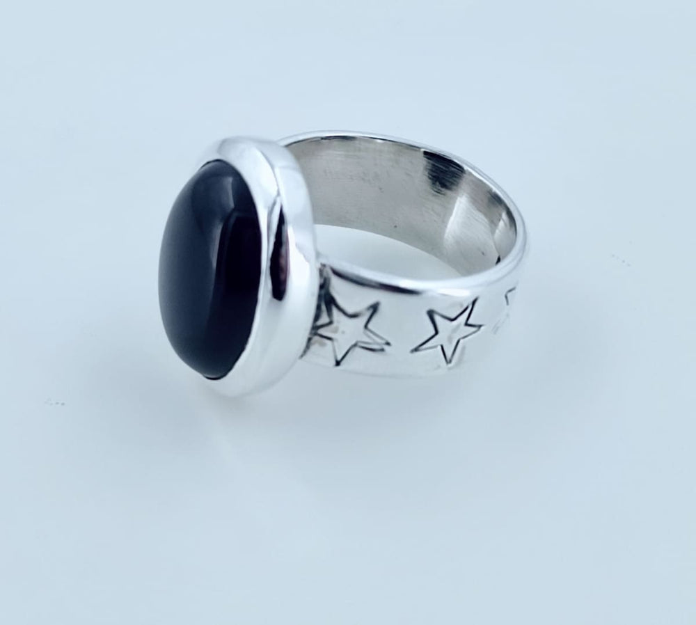 Navya Craft Black Onyx 925 Solid Sterling Silver Women Handmade Ring Size 4-13 (us) - By Navyacraft
