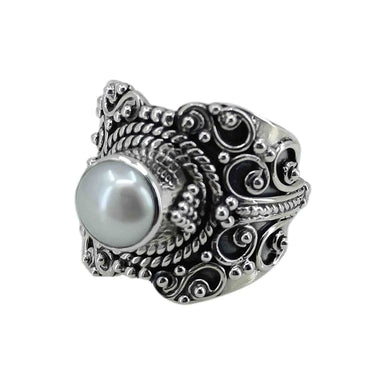 Navya Craft Freshwater Pearl 925 Solid Sterling Silver Handmade Women Ring Sizes 4 To 13 (us) - By Navyacraft