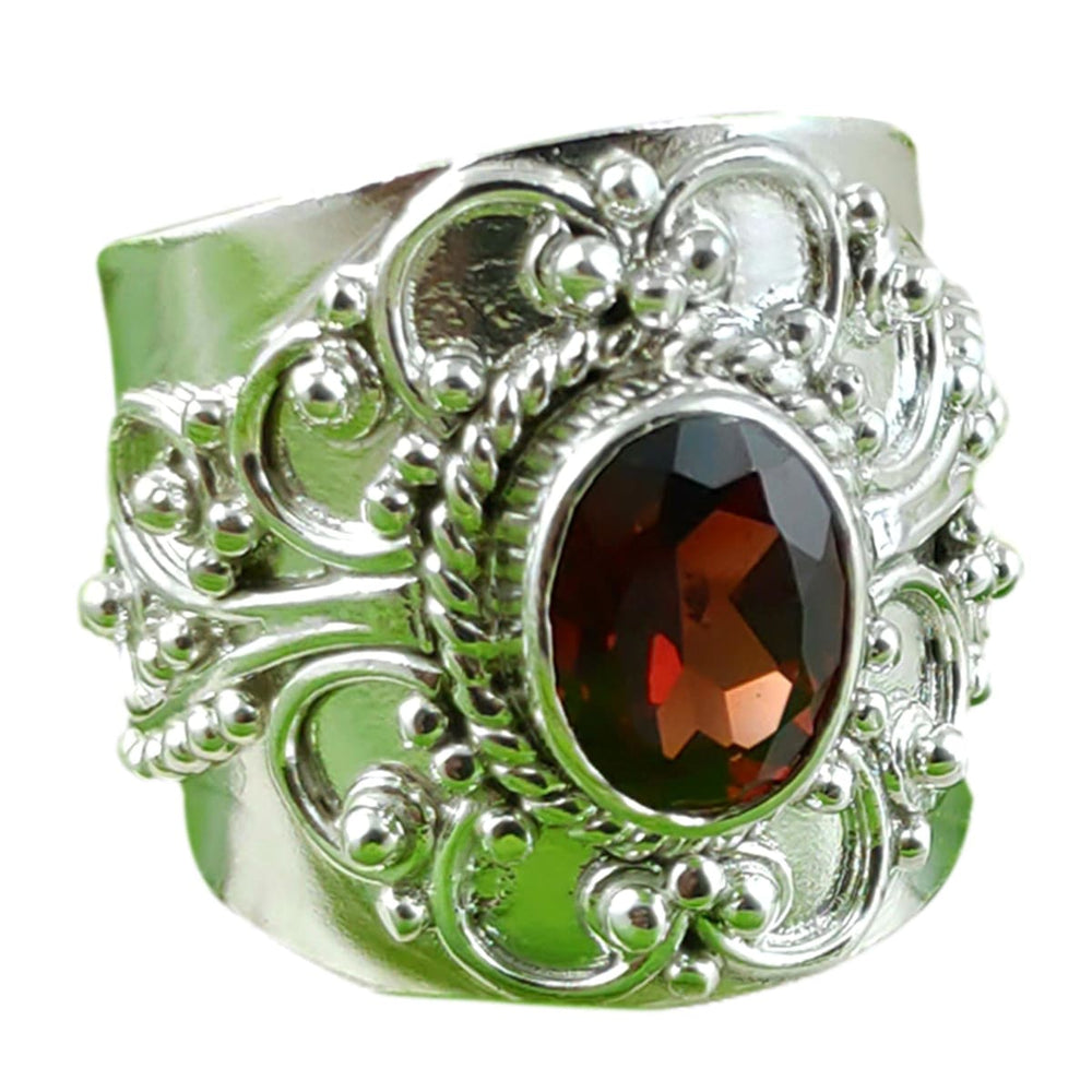 Navya Craft Garnet Silver Ring 925 Solid Sterling Handmade Jewelry Size 3 - 13 Us - By Navyacraft