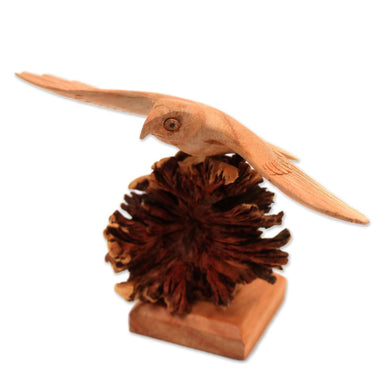 Novica Alighting Eagle Wood Sculpture - By Novica