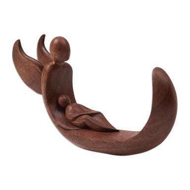 Novica Angels Protection Wood Sculpture - By Novica