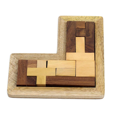Novica Angled Challenge Wood Puzzle - By Novica