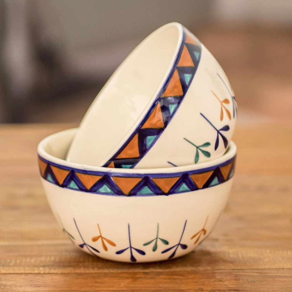 Novica Antigua Breeze Ceramic Soup Bowls (pair) - By Novica