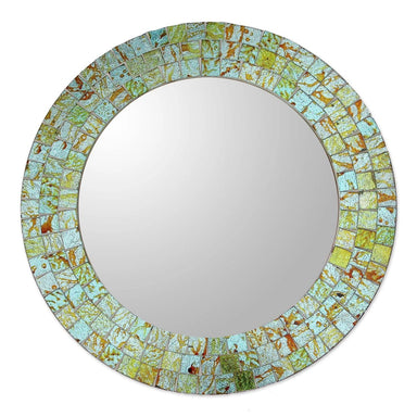 Novica Aqua Splash Glass Mosaic Mirror - By Novica