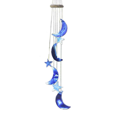 Novica Blue Moon And Stars Agate Wind Chimes - By Novica