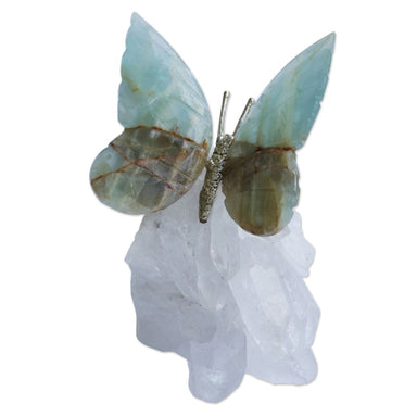 Novica Butterflys Rest Gemstone Sculpture - By Novica