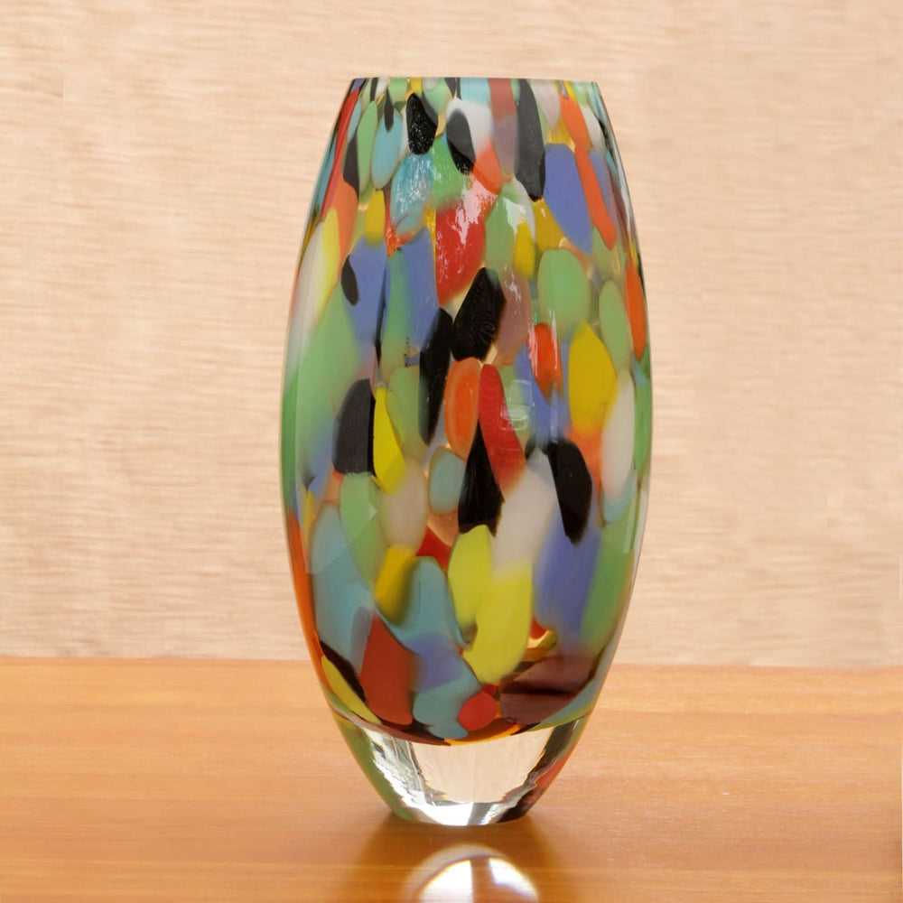 Novica Carnival Confetti Handblown Art Glass Vase (11 Inch) - By Novica