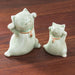 Novica Cats Of Fortune Celadon Ceramic Figurines (pair) - By Novica