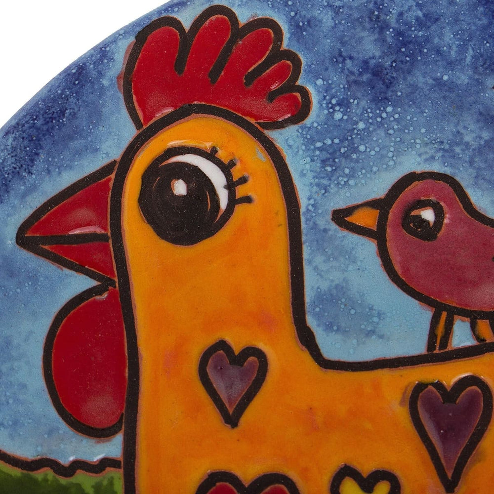 Novica Chicken Of Hearts Ceramic Wall Art - By Novica