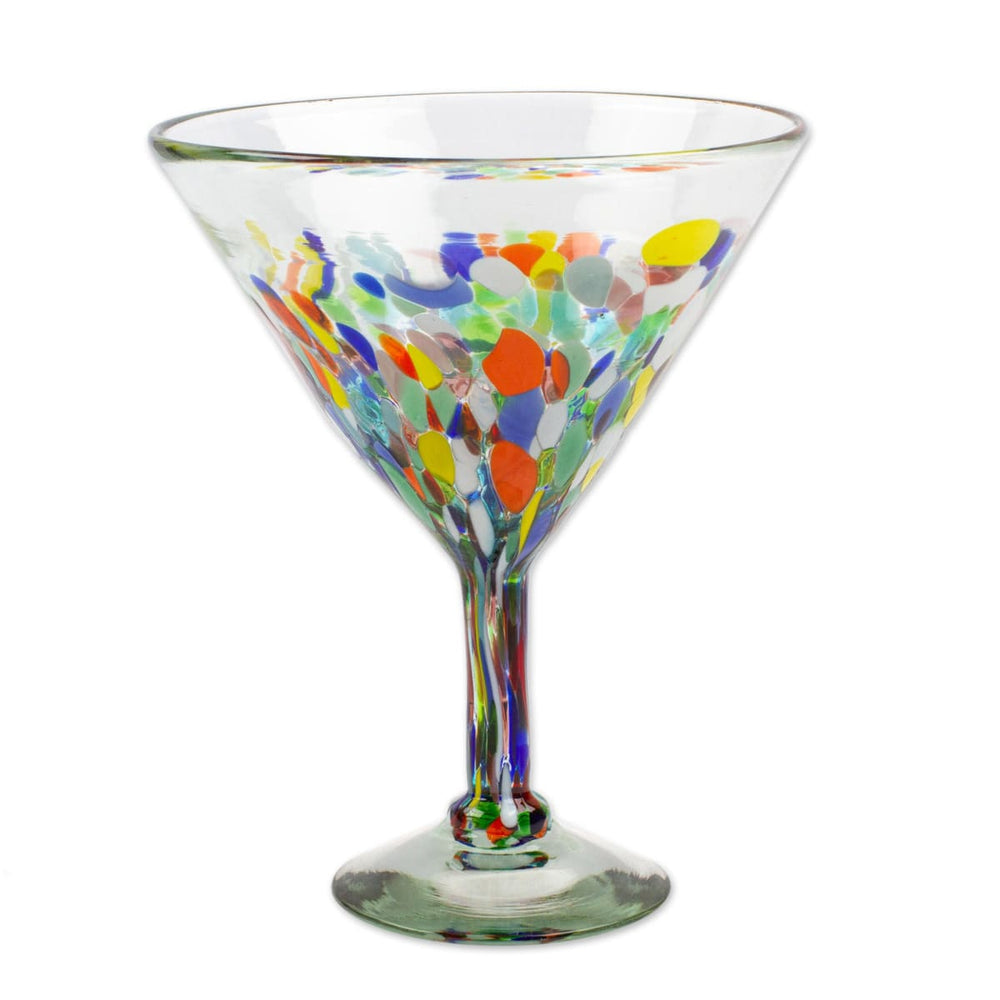 Novica Chromatic Gala Handblown Martini Glasses (set Of 4) - By Novica