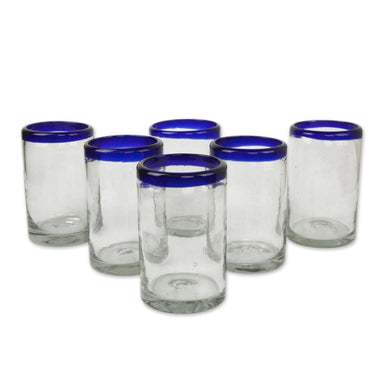 Novica Cobalt Classics Blown Glass Drinking Glasses (set Of 6) - By Novica