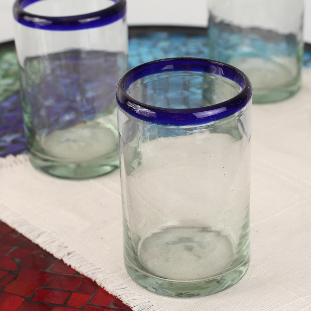 Novica Cobalt Classics Blown Glass Drinking Glasses (set Of 6) - By Novica