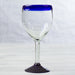 Novica Cobalt Contrasts Blown Glass Wine Goblets (set Of 6) - By Novica