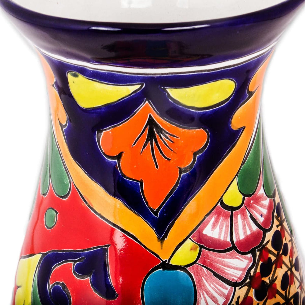 Novica Colorful Curves Ceramic Vase - By Novica