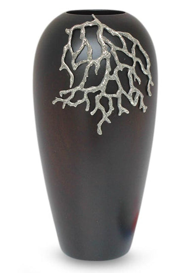 Novica Coral Reef Mango Wood And Pewter Vase - By Novica
