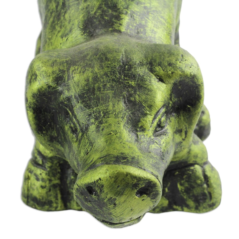 Novica Crouching Pig Ceramic Sculpture - By Novica