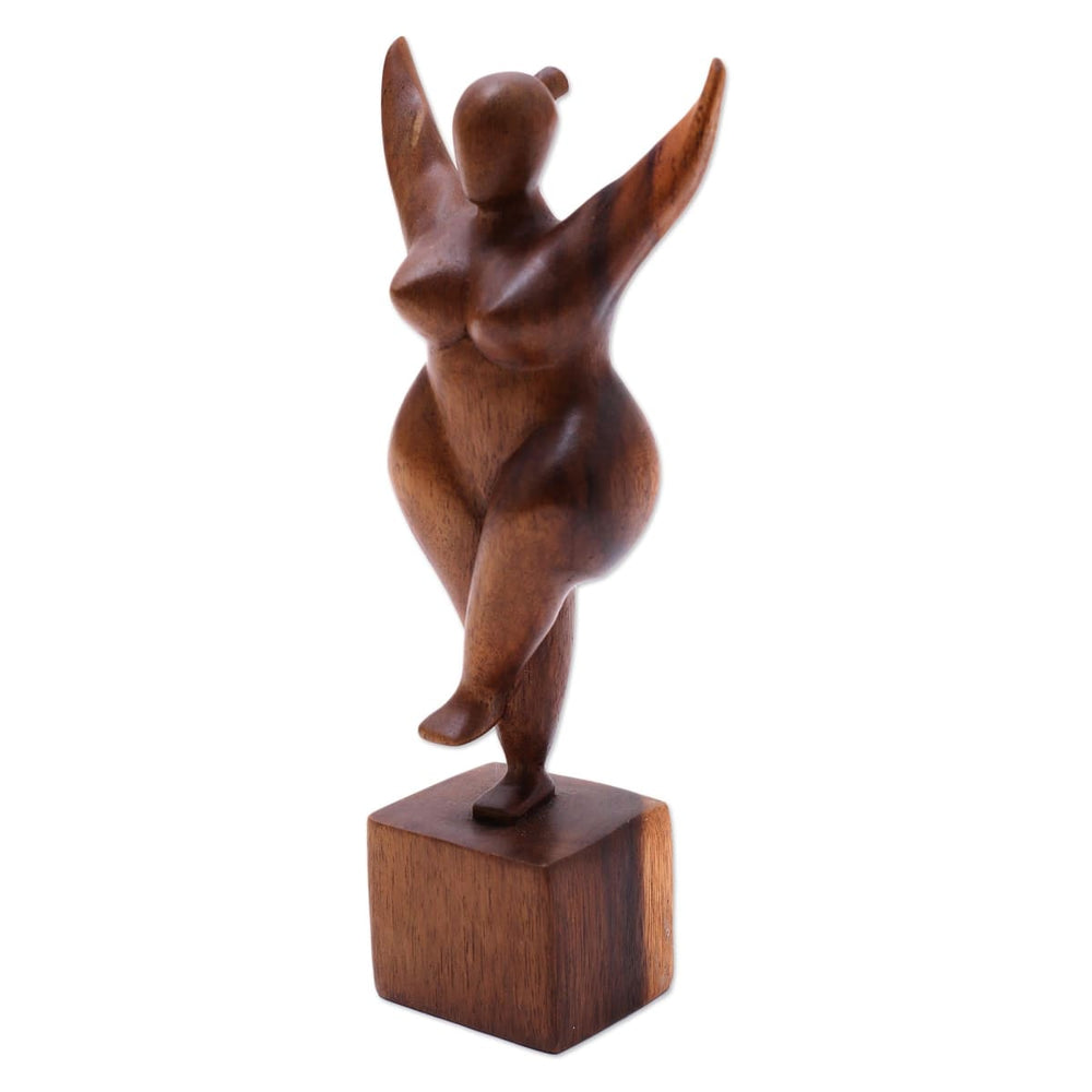 Novica Curvy And Happy Wood Sculpture - By Novica