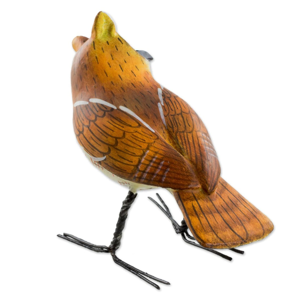 Novica Eastern Screech Owl Ceramic Figurine - By Novica