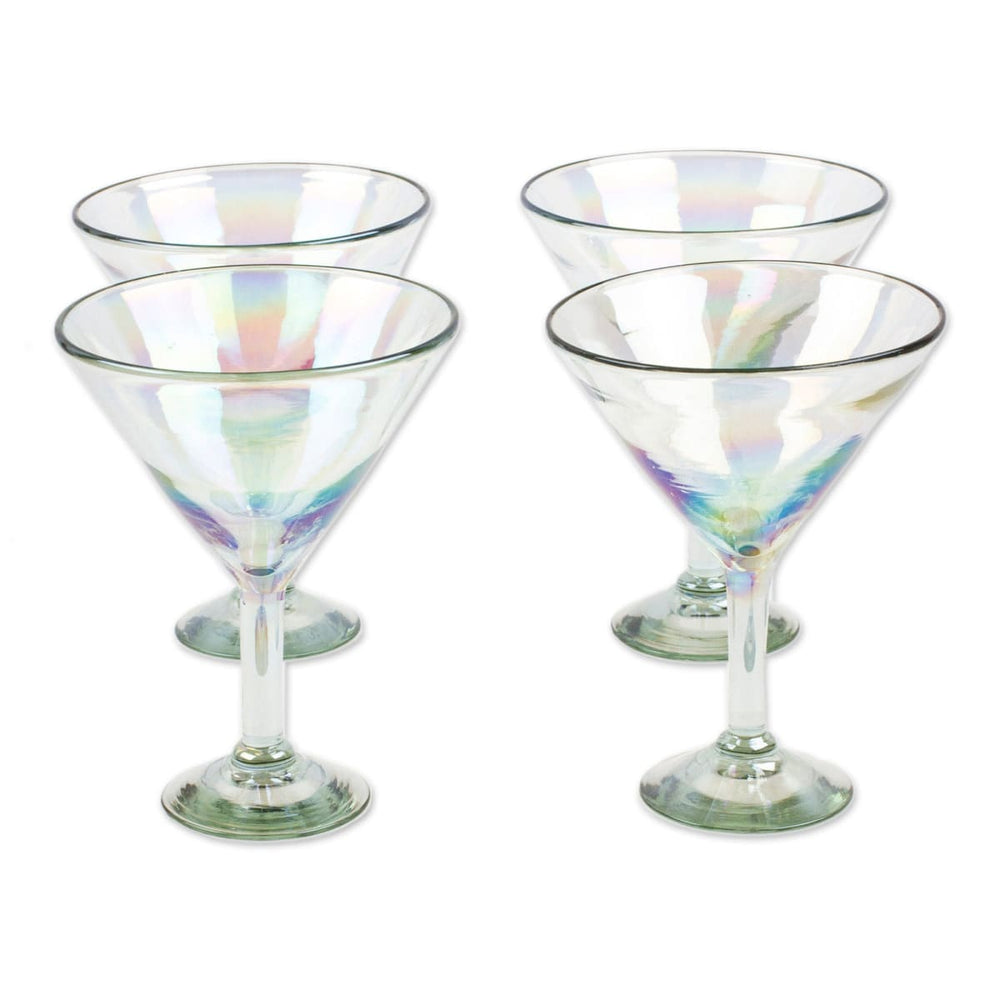 Novica Ethereal Glamour Handblown Martini Glasses (set Of 4) - By Novica
