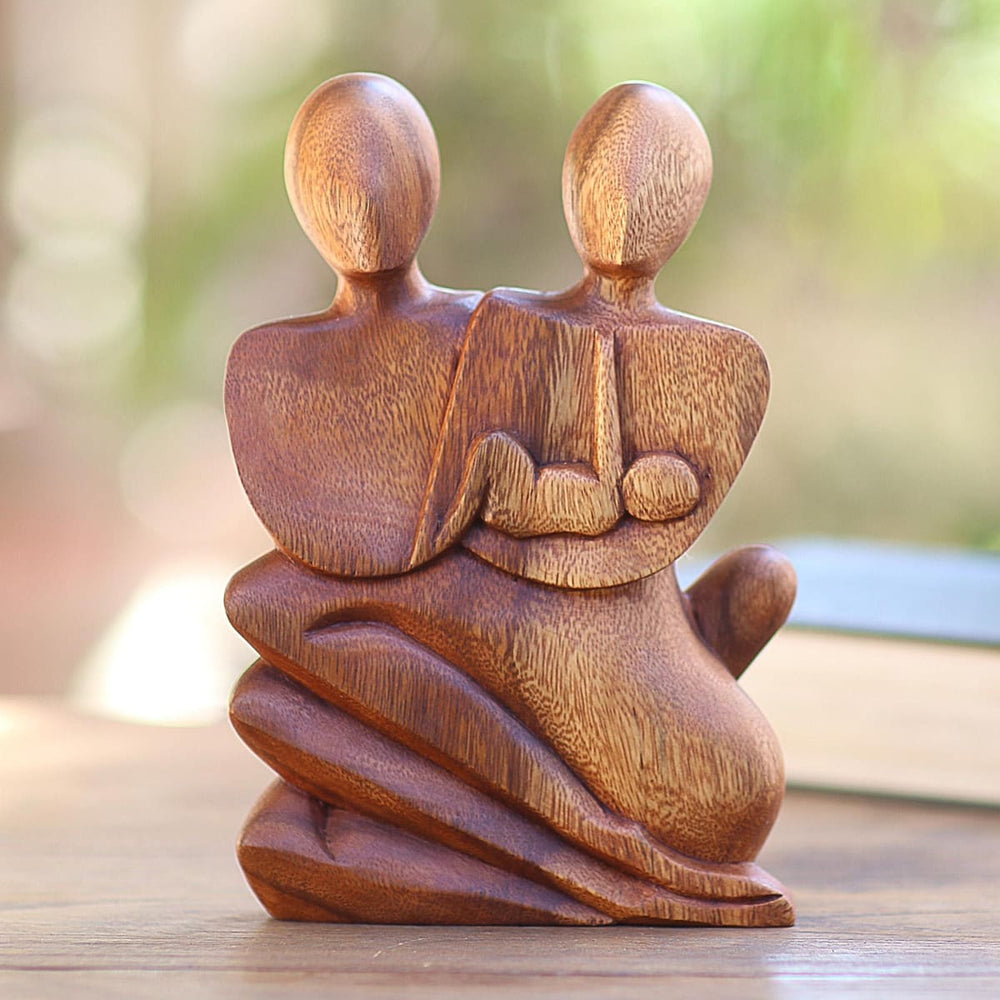 Novica Family Love Wood Statuette - By Novica