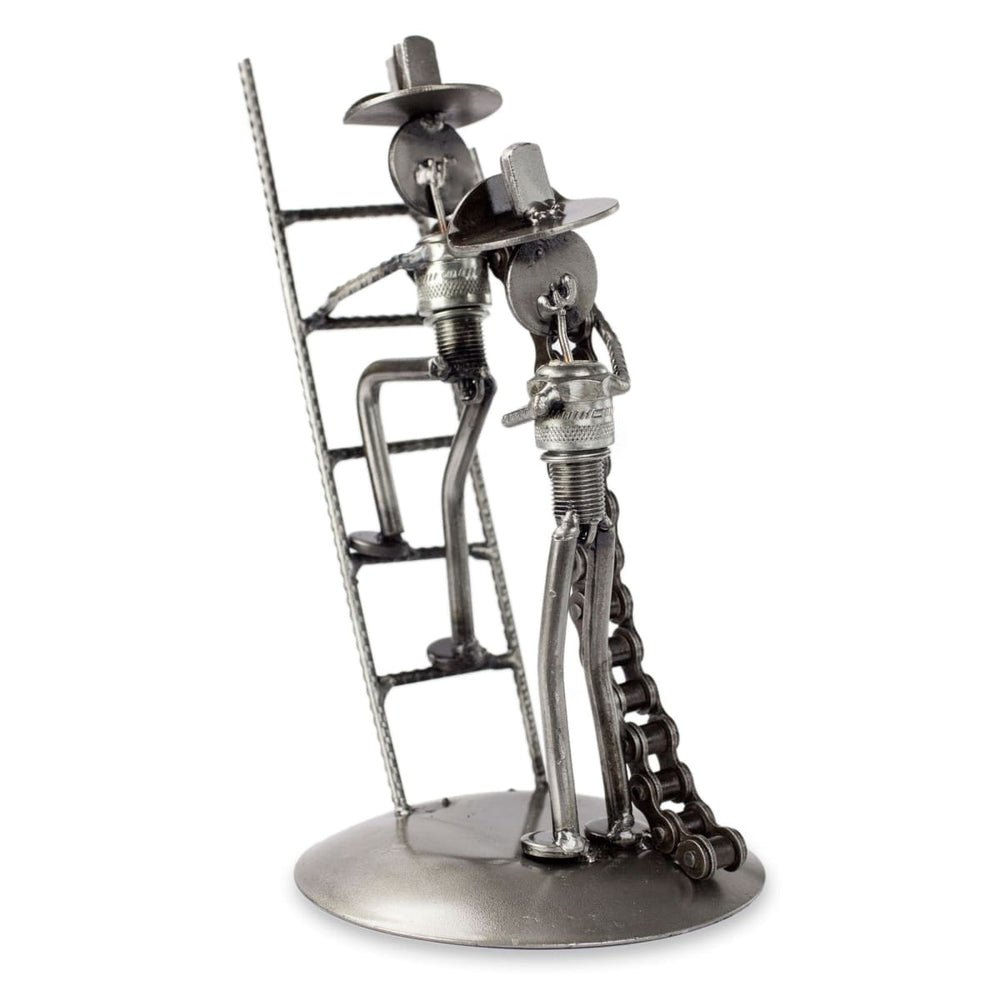 Novica Firefighters At Work Recycled Metal Sculpture - By Novica