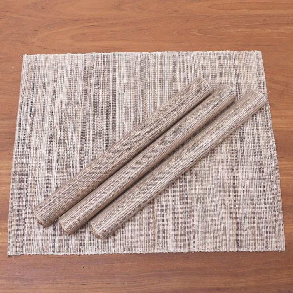 Novica Firewood Natural Fiber And Cotton Placemats (set Of 4) - By Novica