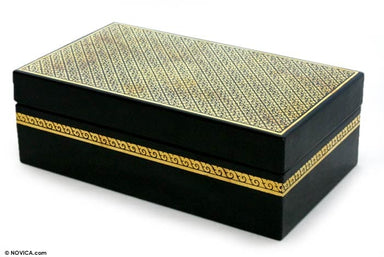 Novica Floral Sky Lacquered Jewelry Box - By Novica
